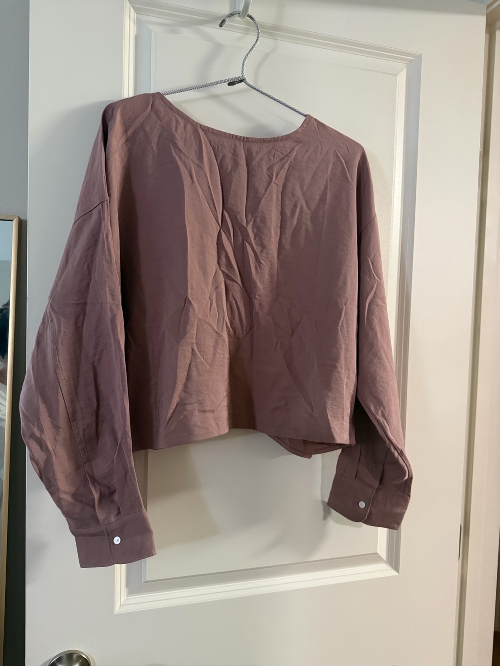 NWT Madewell Relaxed Tulip-Back Top Dusty Mauve Size Medium